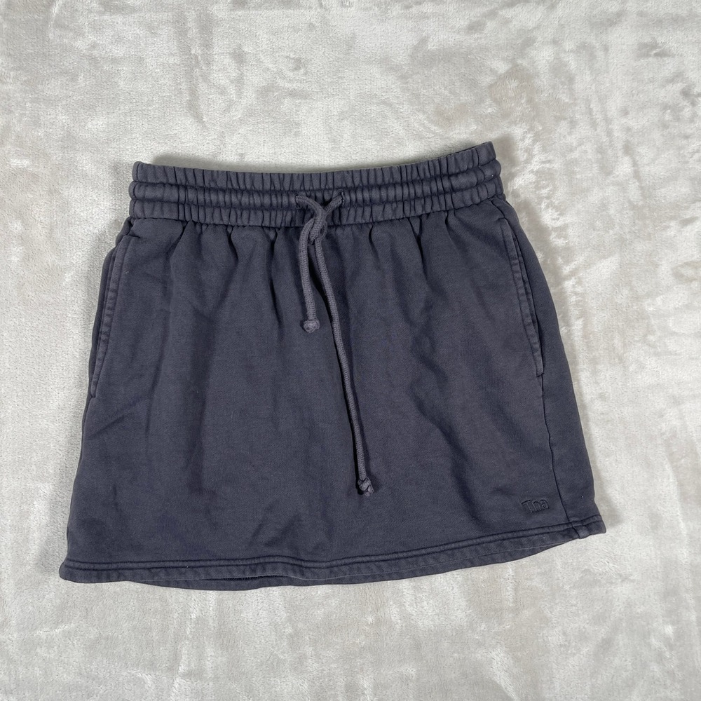 TNA Cozy Women's Fleece Skirt Athleisure Casual Elastic Waist Sporty S Gray